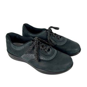 SAS Walk Easy Womens Narrow IndigoLeather Sneaker Walking Comfort Shoes size 10N